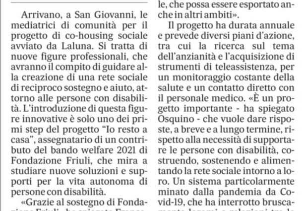 Avvio cohousing Il Gazzettino 05.01.2022 615x425 - News